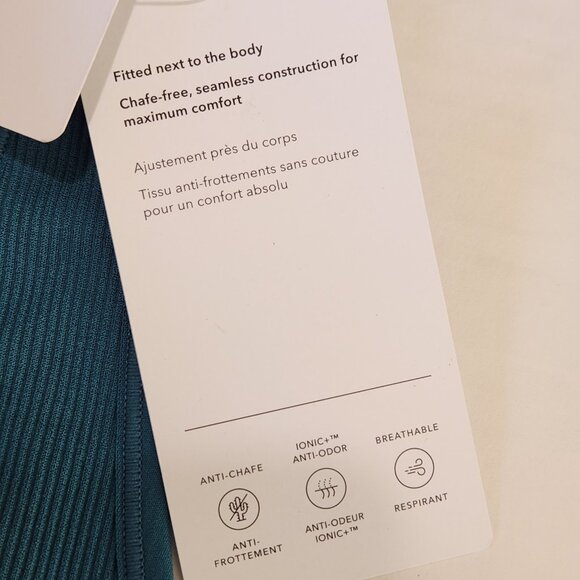 Athleta NWT Aurora Tank M Teal Blue Fitted Ribbed Seamless Activewear Breathable - Picture 9 of 11